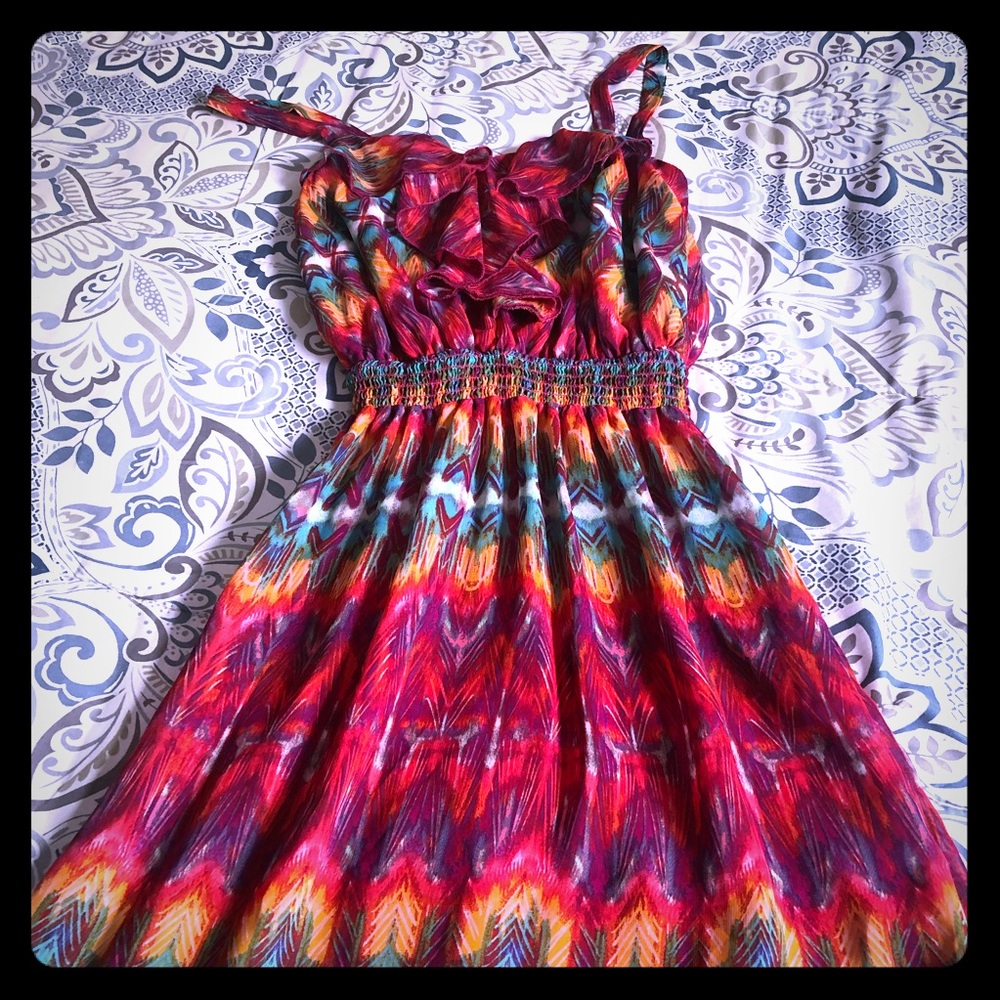 Multi color dress.